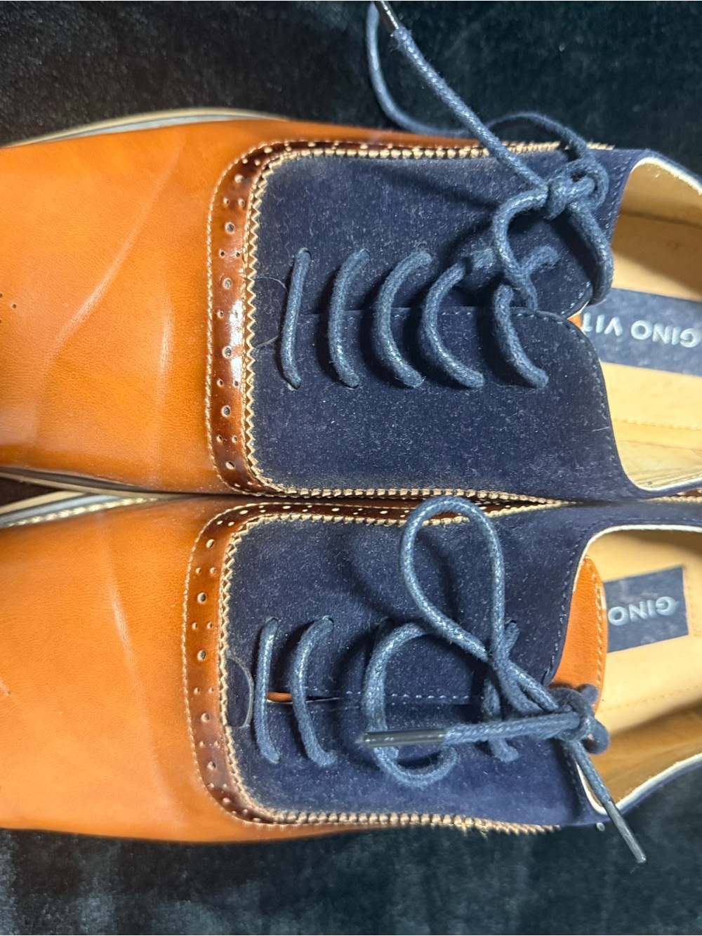 Gino Vitale Two-Tone Leather & Suede Oxfords in Brown & Navy